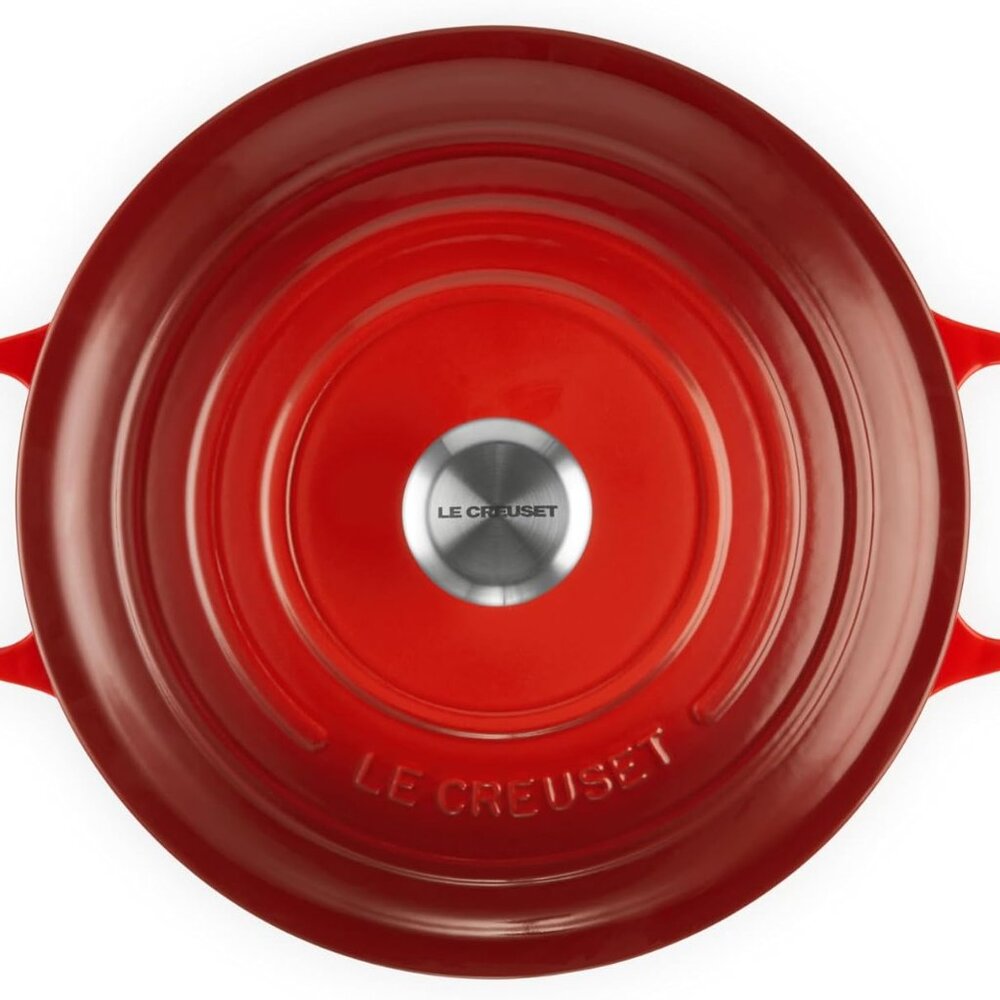 Le Creuset Enameled Cast Iron Signature Round Dutch Oven, 7.25 qt., Cerise - Picture 3 of 12